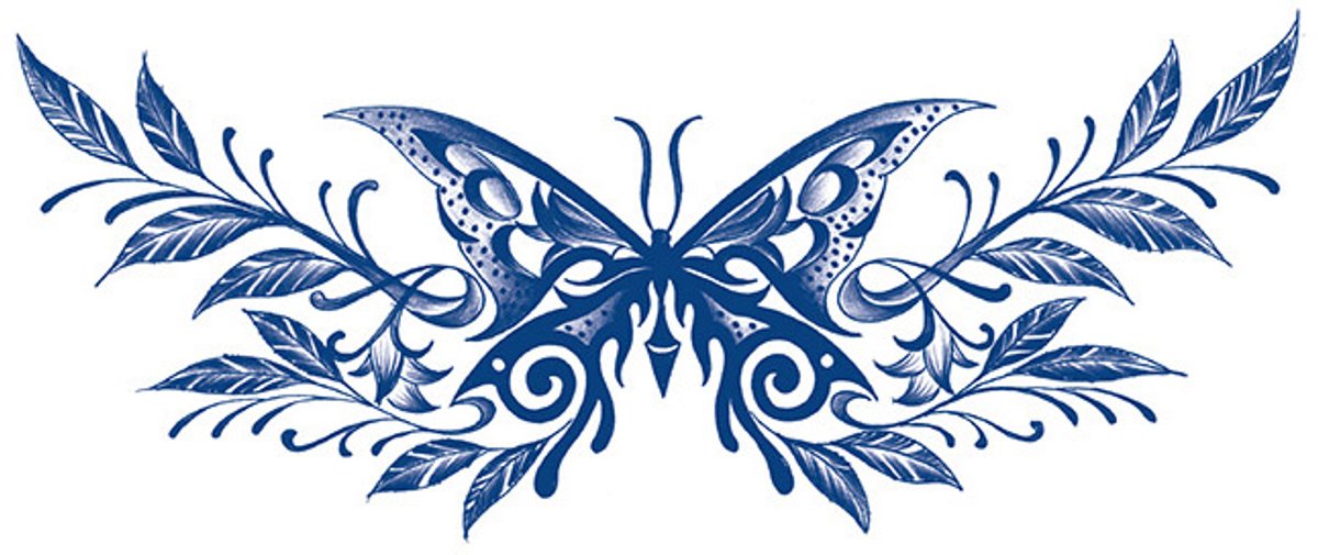 Tijdelijke tattoo Vlinder borst 2 weken