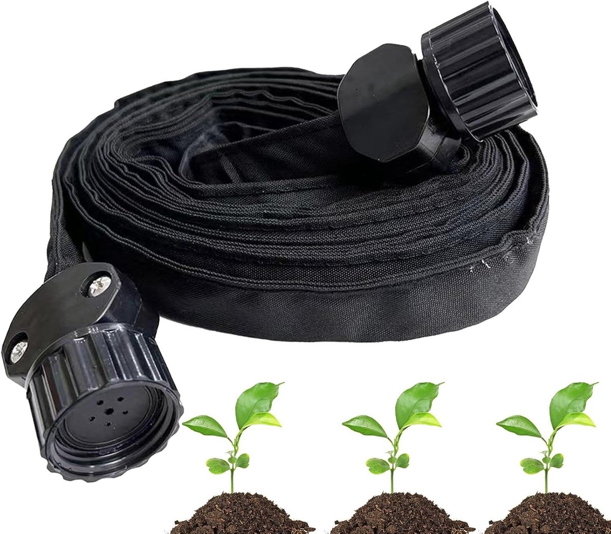 Tuinslang Druppelslang - Uittrekbare Slang - Efficiënt Besproeien - Dubbellaags PVC - 15 meter - Groen