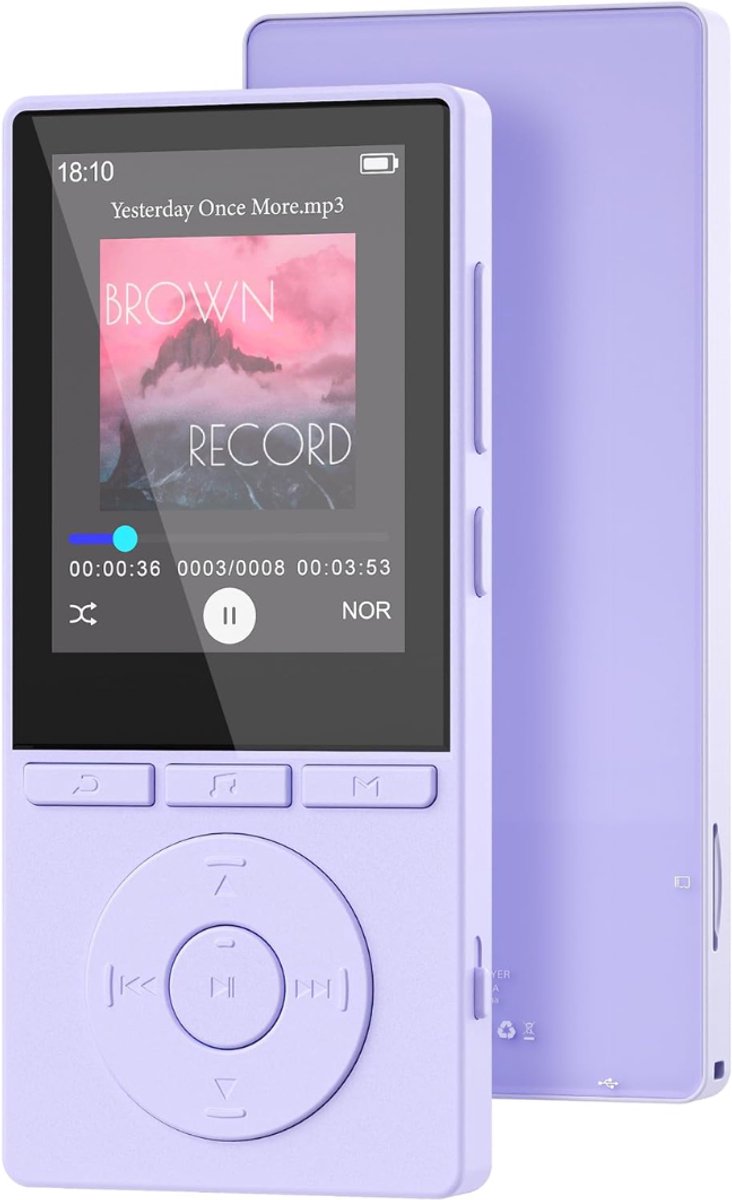 SNJY® MP3 Speler Bluetooth - MP4 Speler - Muziek Speler - 64GB - Paars