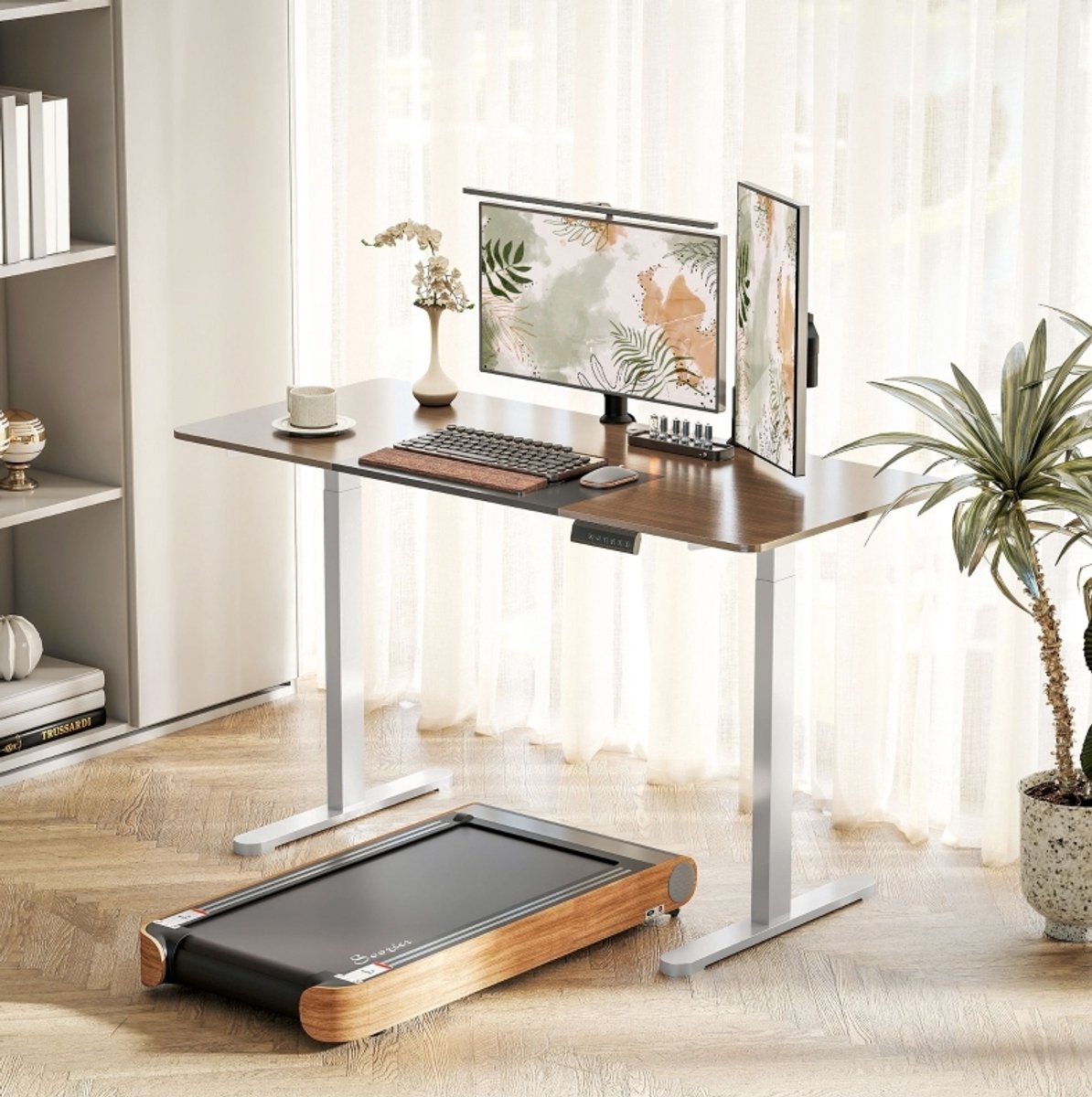 STILVORA Bureauonderstel - Elektrisch Verstelbaar Met Dubbele Motor En 3 Geheugenstanden - Voor Thuis En Kantoor - Staal - Wit - 83x45x118 Cm