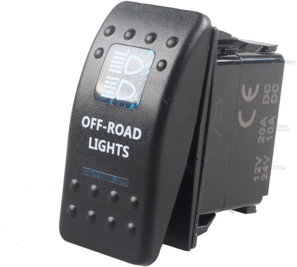 Rocker Switch 12V 20A - Waterdicht met blauwe LED - 5Pin ON/OFF schakelaar - Ideaal voor auto en boot - SnelShoppen