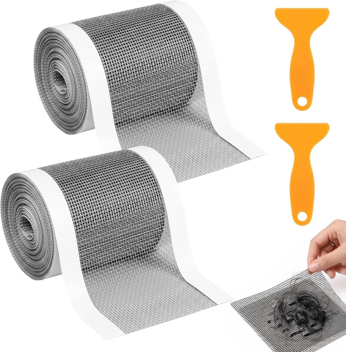 Haarafvoerfilter 10 cm x 10 m - Waterdicht polyester - Inclusief spatula - Voorkomt verstoppingen - SnelShoppen