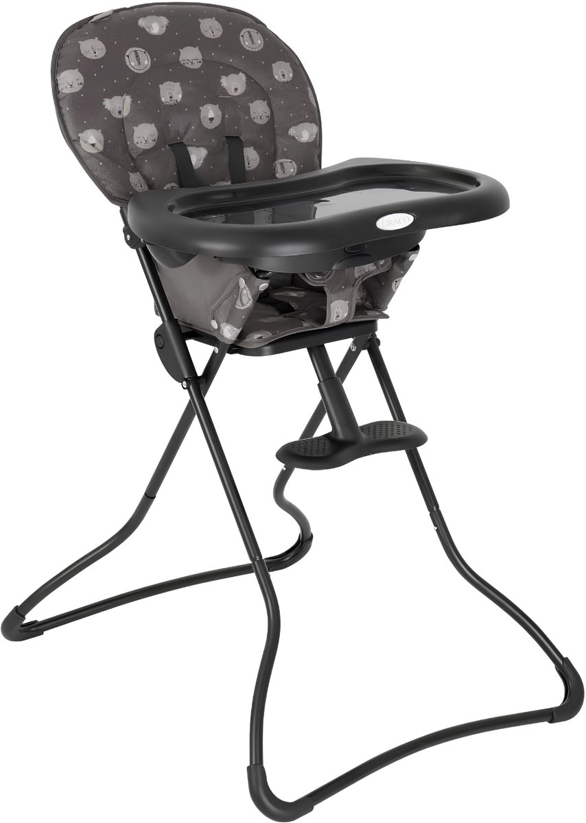 Lìon® Kinderstoel - Maximaal Gewicht 15kg - Kinderstoel Inklapbaar - Vouwstoel - Zwart - 75cm x 61cm x 91cm