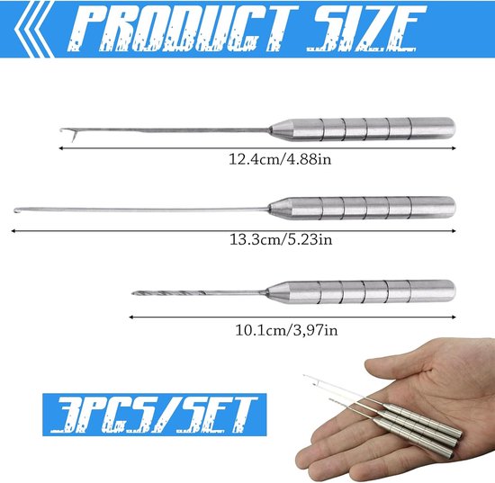 Set van 3 visgereedschappen - roestvrij staal - ergonomische handgrepen - ideaal voor karpervissen - SnelShoppen — afbeelding 5