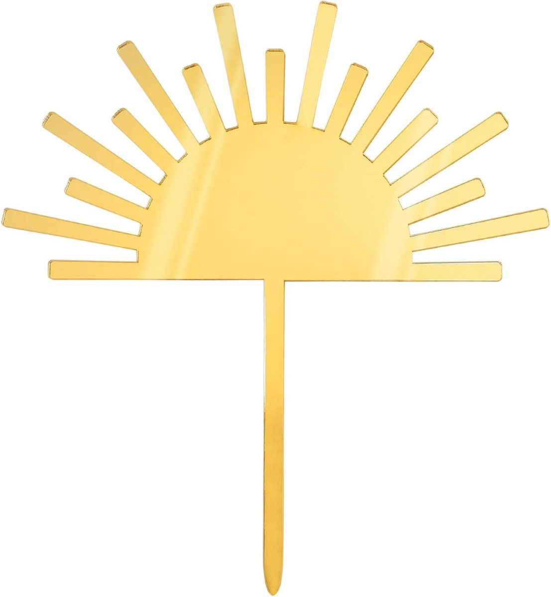 Cake topper zon goud - acryl cake decoratie - uniek design - feestelijke uitstraling - SnelShoppen