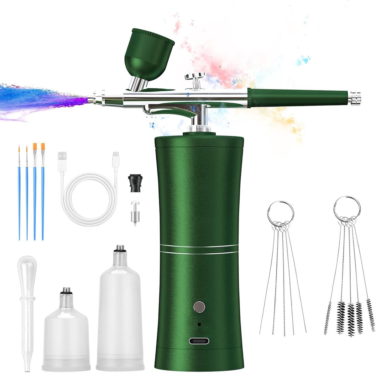 Draadloze airbrush-set met compressor - accuraat en draagbaar - voor nageldesign en make-up - SnelShoppen