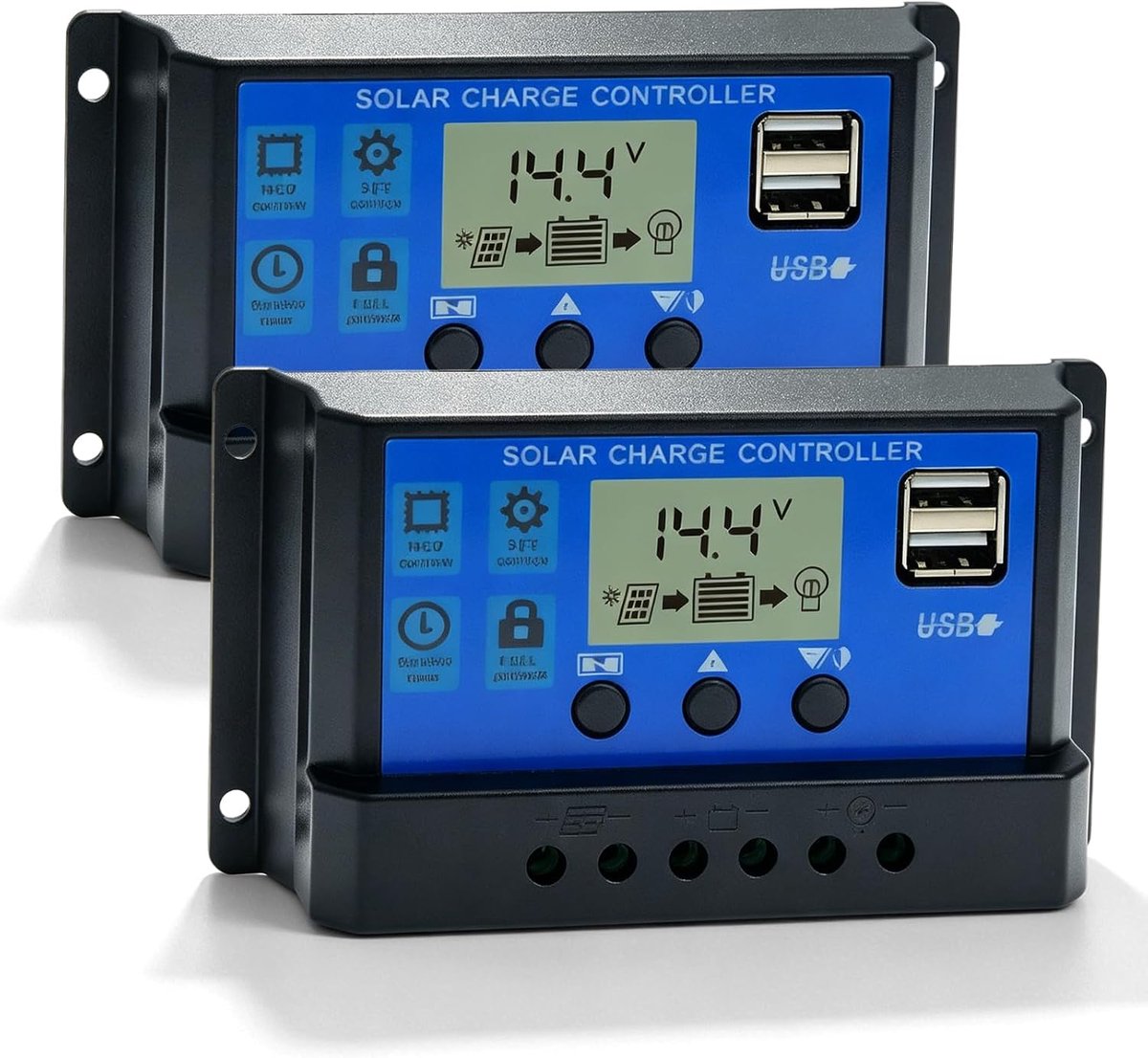 Zonne-laadregelaar 30 A 12 V/24 V - Dual USB 5 V/2 A - PWM met LCD-display - Geschikt voor loodzuurbatterijen - SnelShoppen
