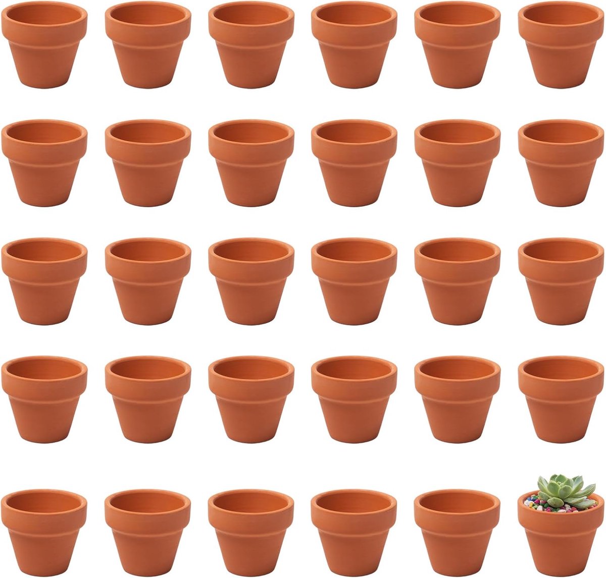 Terracotta Mini Plant Pot 4.5 cm - 30 Stuks - Met Drainagegat - Ideaal voor Cactussen en Vetplanten - SnelShoppen