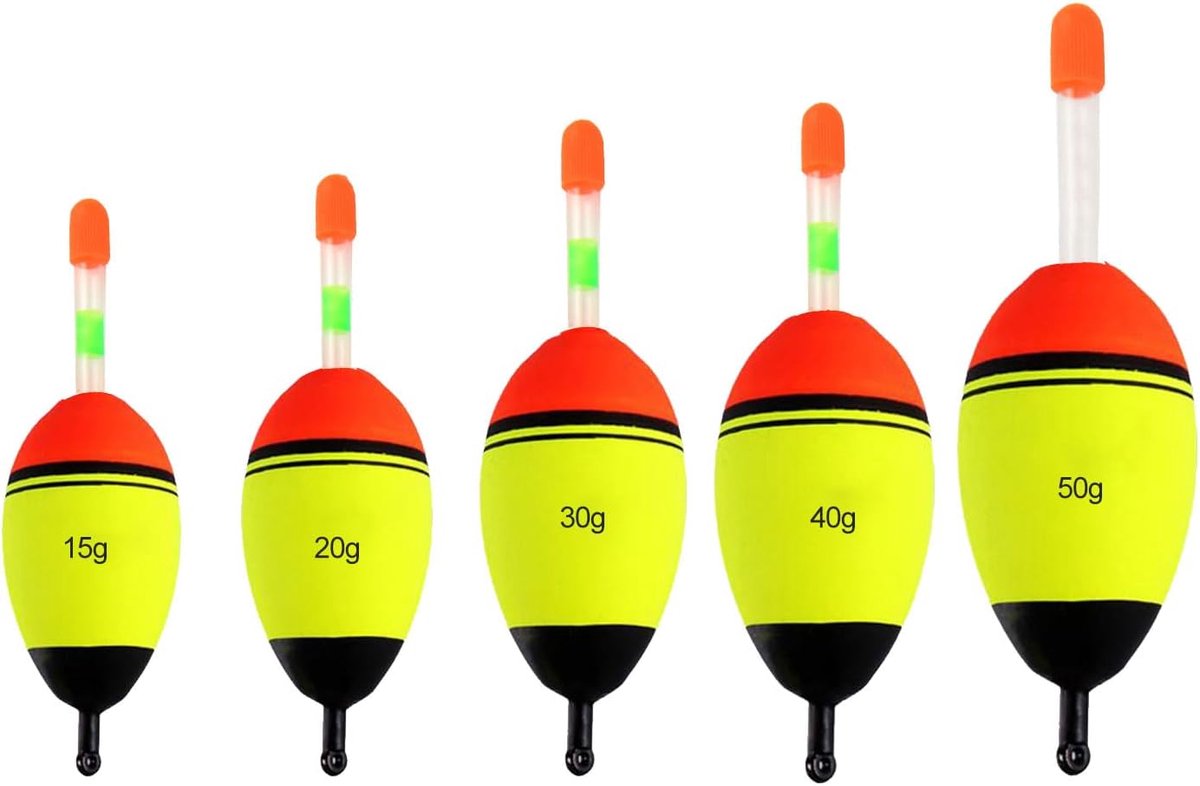 Vissersfloat set 15g-50g - Luminous foam - 5 varianten - Perfect voor forelvissen - SnelShoppen