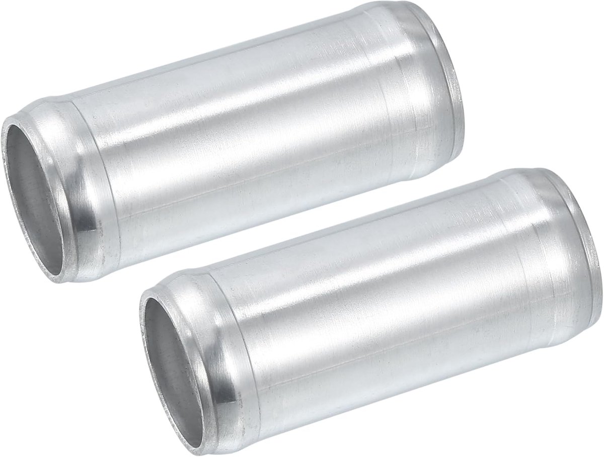 ABSOPRO Autoadapterverbindingsbuis, universeel, 32 mm 1,26 inch, OD, 76 mm, lengte verbindingsbuis, aluminiumlegering, zilverkleurig, set van 2