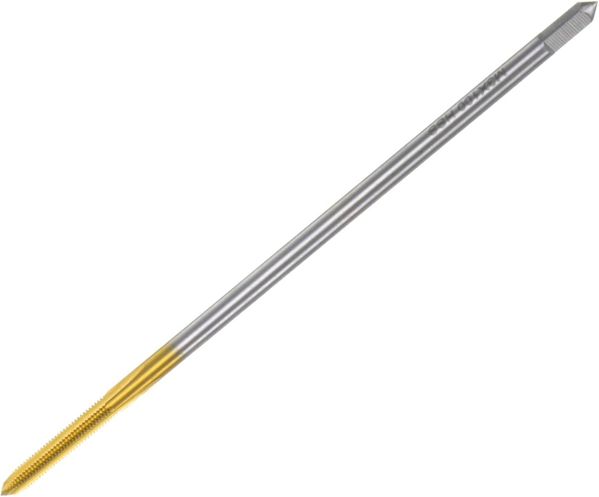Schroefdraadboor voor metrische schroefdraad, M3 x 0,5 mm H2, 100 mm, extra lang, titanium gecoat, hogesnelheidsstaal, 6542, freesmachine, rechte schroefdraad, gereedschap, reparatie