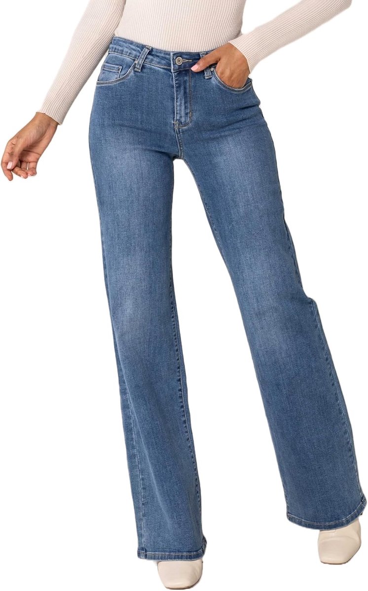 Jeans Hoge Taille Uitslagbroek Stretch Jeans Jeans Jeans Used Look