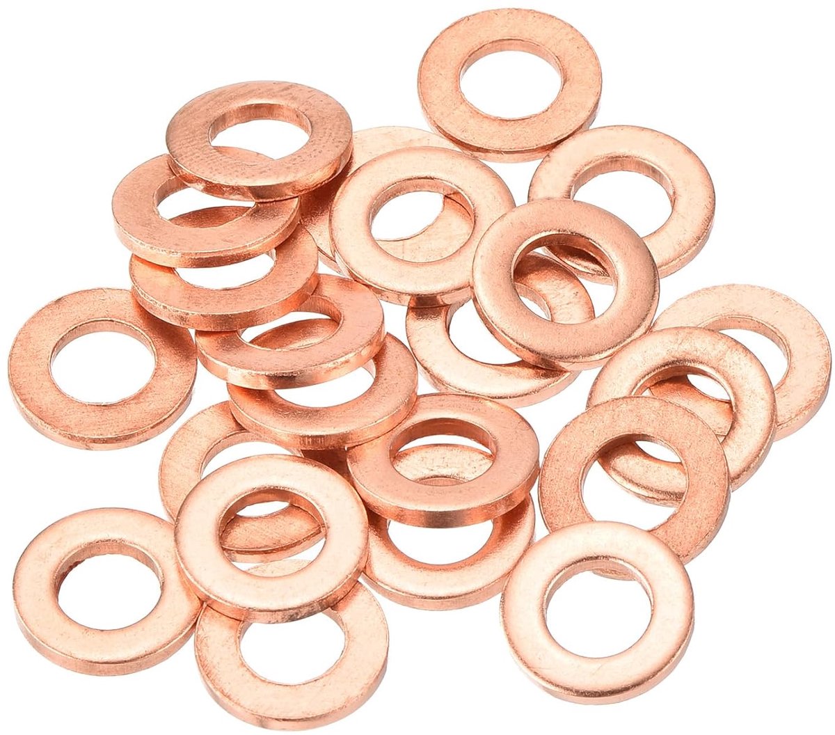 22 stuks platte koperen afdichtingen, 6 x 12 x 1,5 mm koper platte metrische afdichtingen voor hydraulische fittingen schroef bouten moer elektronica-reparatie