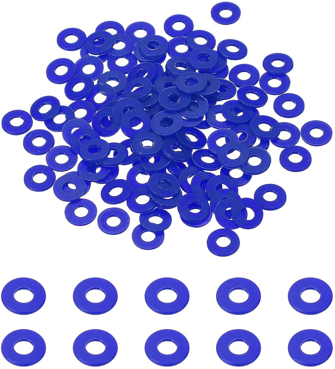 Platte schijven 4 mm binnendiameter 10 mm buitendiameter 1 mm dikte eenvoudige schijven grommets kunststof afdichting bevestigingselement afdichting afstandhouder blauw