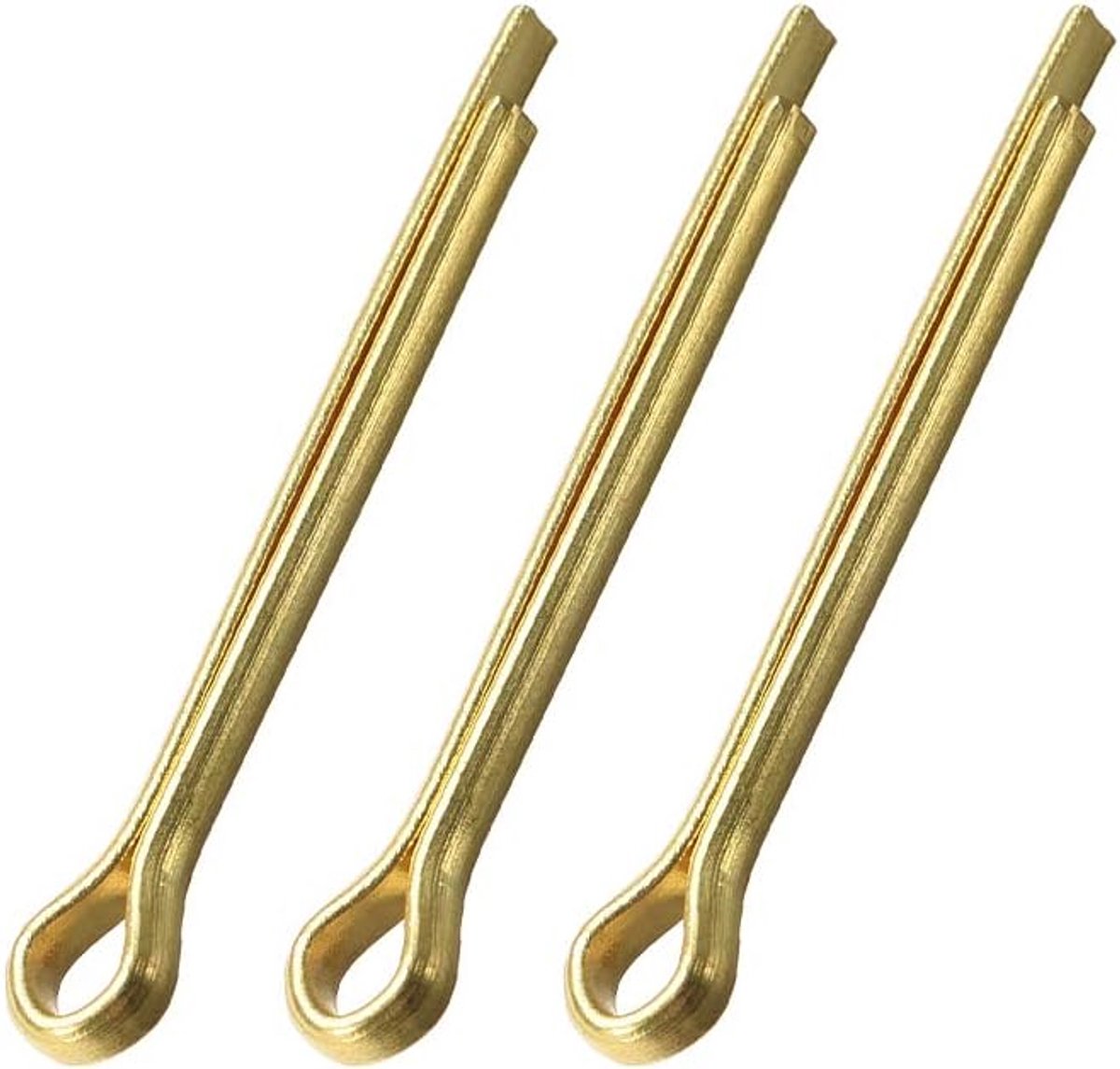 Sourcing map 3 stuks verdeelde splint 4 mm x 40 mm (5/32 inch x 1 37/64 inch) bevestigingsclip goud