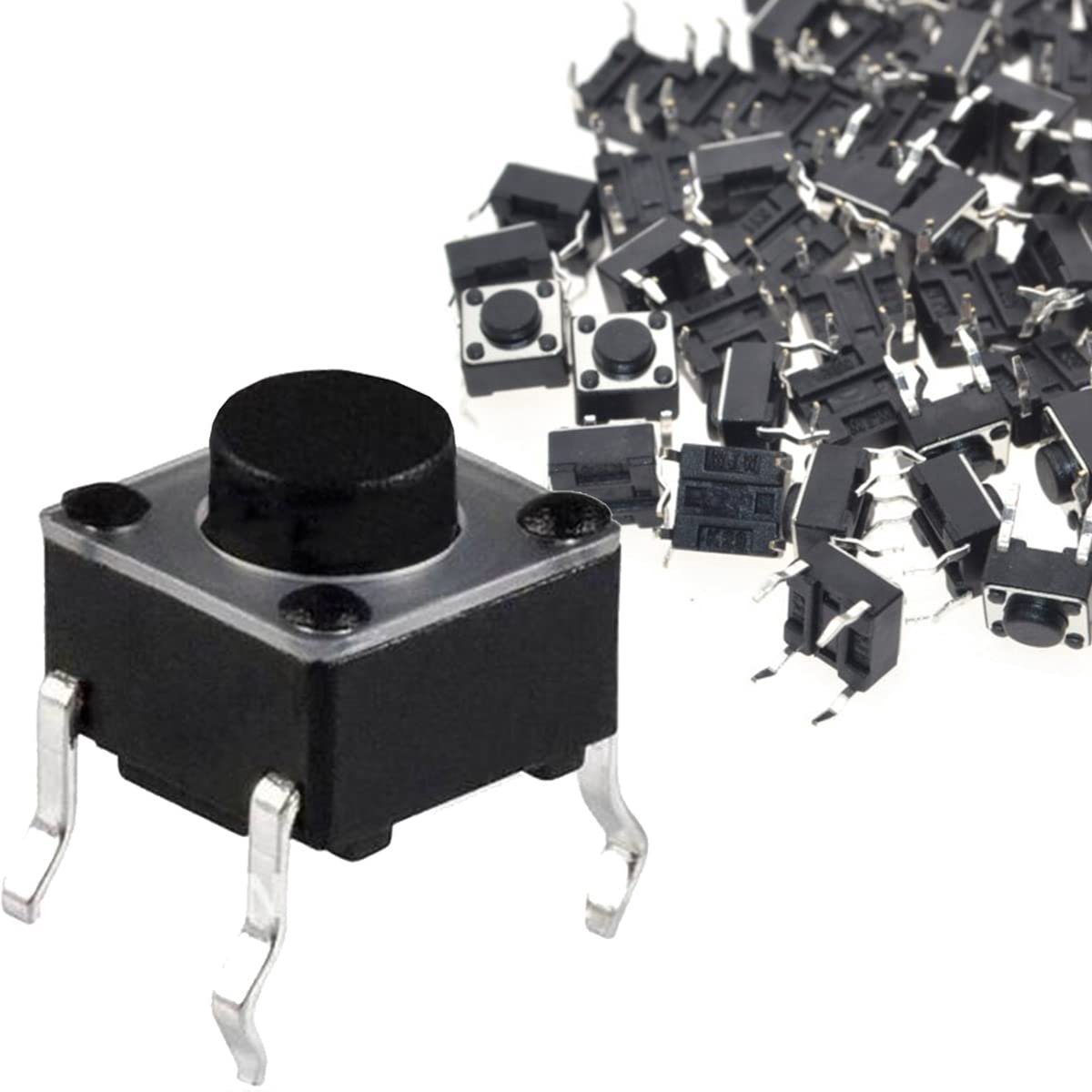 Micro-schakelaar, 4-pins tactiele drukknop 6x6x5mm momentane tactiele knop schakelaar aanraken elektronische componenten, voor paneel PCB (100 stuks)