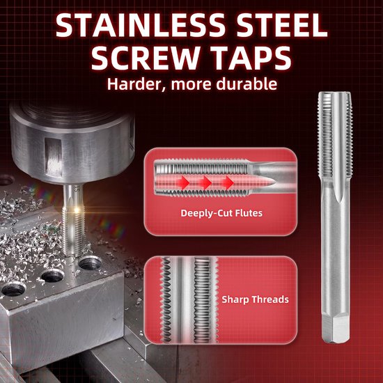 Schroefdraadreparatieset M12x1.5 mm, Bevat Boortjes Tappen Montagegereedschap een Schachtbreker Schroefdraadinzetstukken en is Bedoeld voor Het Repareren van Beschadigde of Versleten Schroefdraad — afbeelding 2