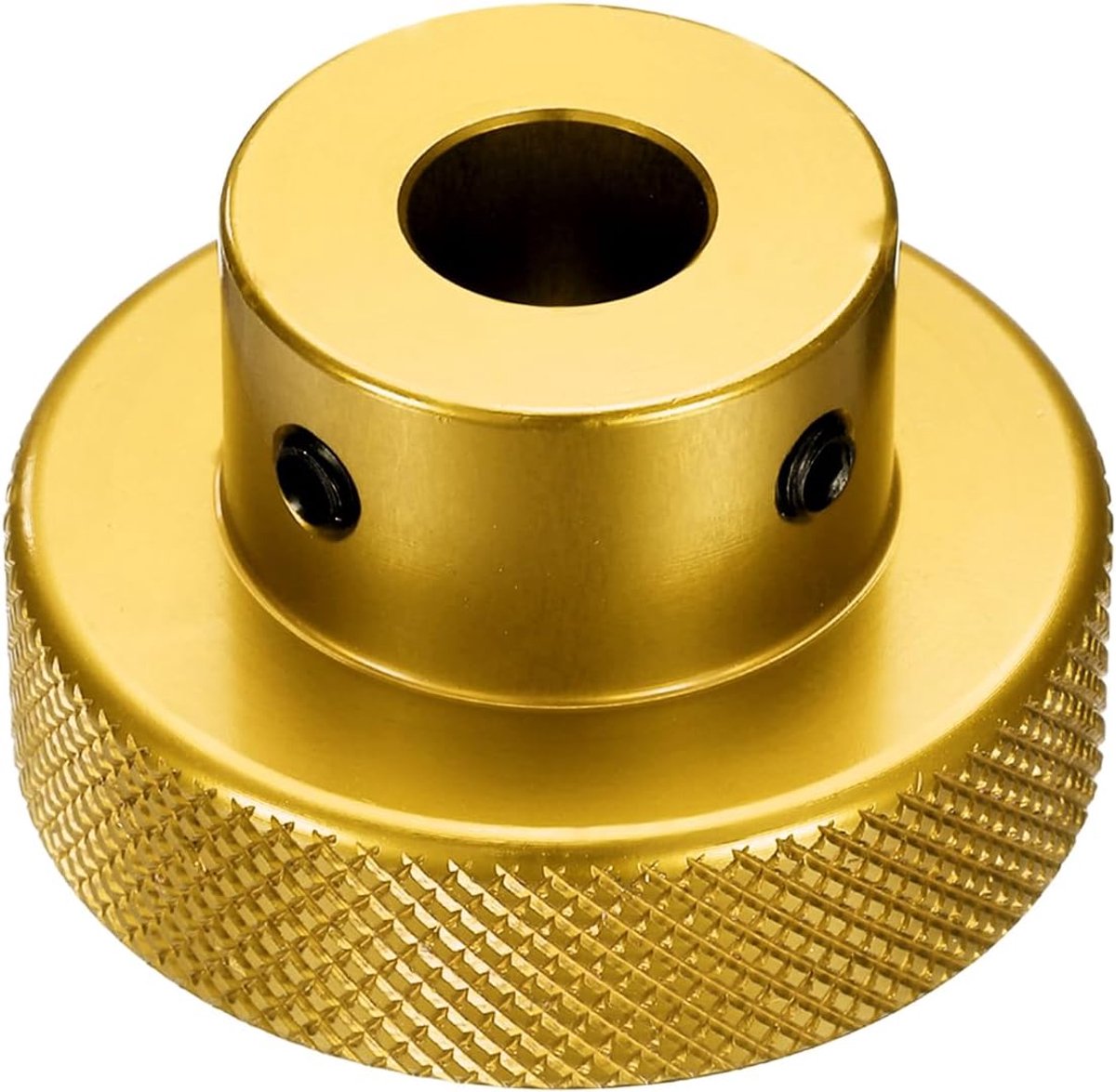 Aluminiumlegering handwiel geanodiseerd 8 mm boring 40 mm OD gekartelde knop draaigreep met sleutel voor freesmachine draaibank schuifplatform platform, goudkleurig