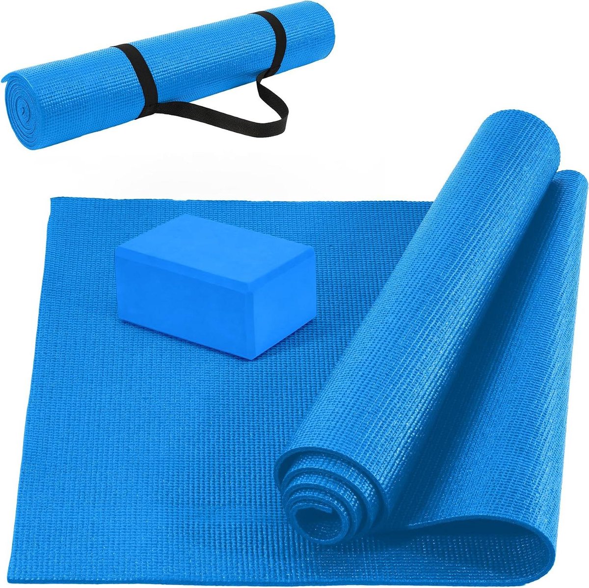 Oefenmat - Fitnessmat Yogamat - Thuis Sporten - Scheurbestendig Ontwerp - 0.25 Inch Dik - Blauw