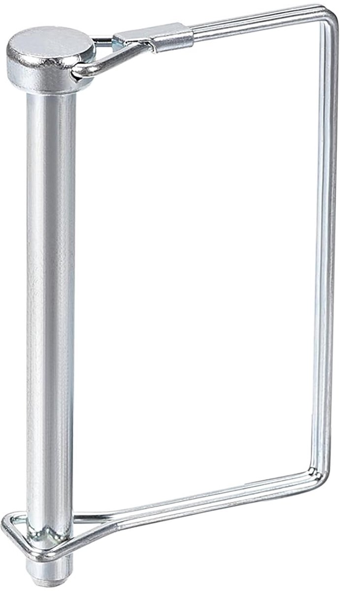 8 mm x 90 mm (DxL) Asvergrendelingspen, 1 verpakking, goed voor landbouwaanhangers, vierkante sleepstift van koolstofstaal, zilvertint
