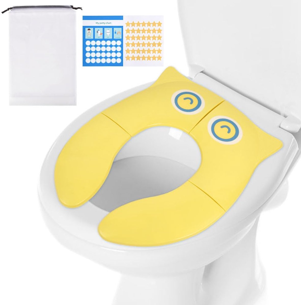 Opvouwbare Toiletbril - Reis-Toiletbril voor Kinderen - Antislip Herbruikbaar - Ideaal voor Zindelijkheidstraining - SnelShoppen