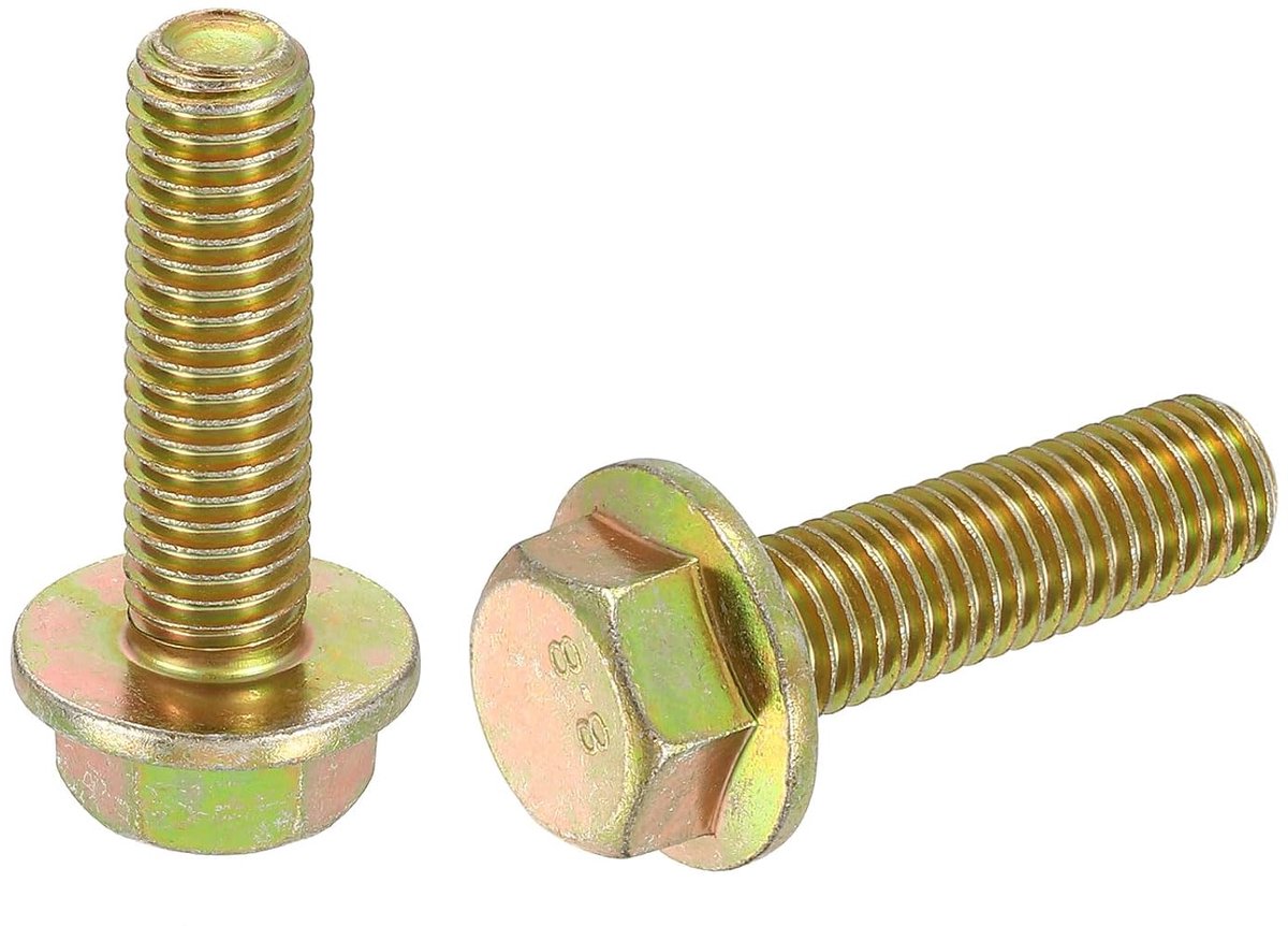 10 stuks M10-1,5 x 35 mm metrische flens zeskantschroef volledige schroefdraad DIN 6921 flensschroeven zeskantschroeven koolstofstaal verzinkt kleurrijk