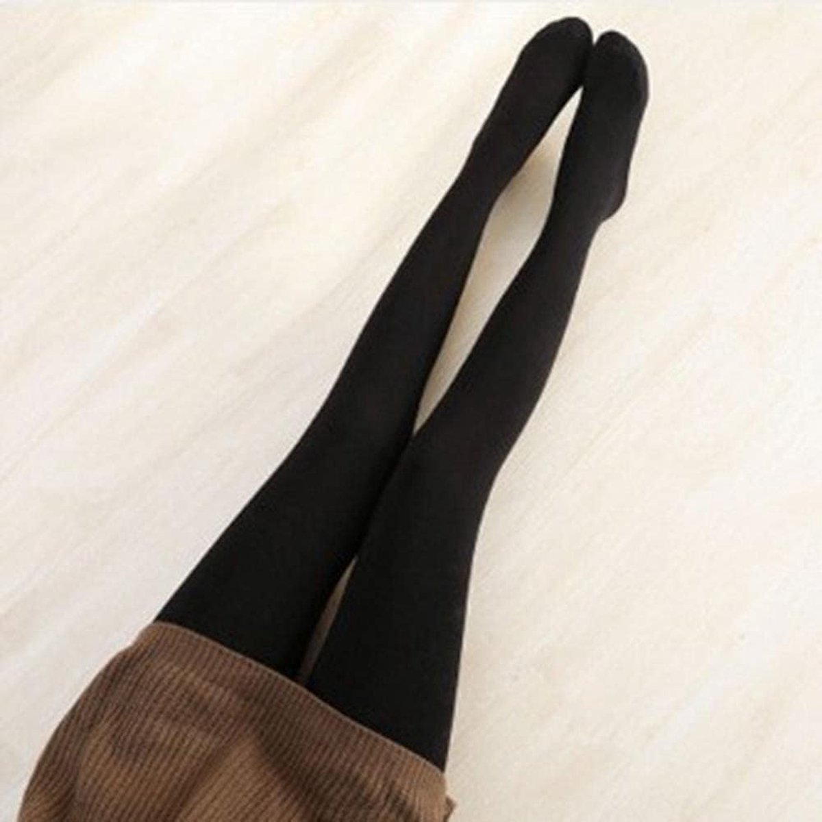 Leggings Ladies Blended Cotton Nylon Full Length Leggings Solid Color Slim Leggings Stretch High Density Pencil Pants-Black Full,One Size