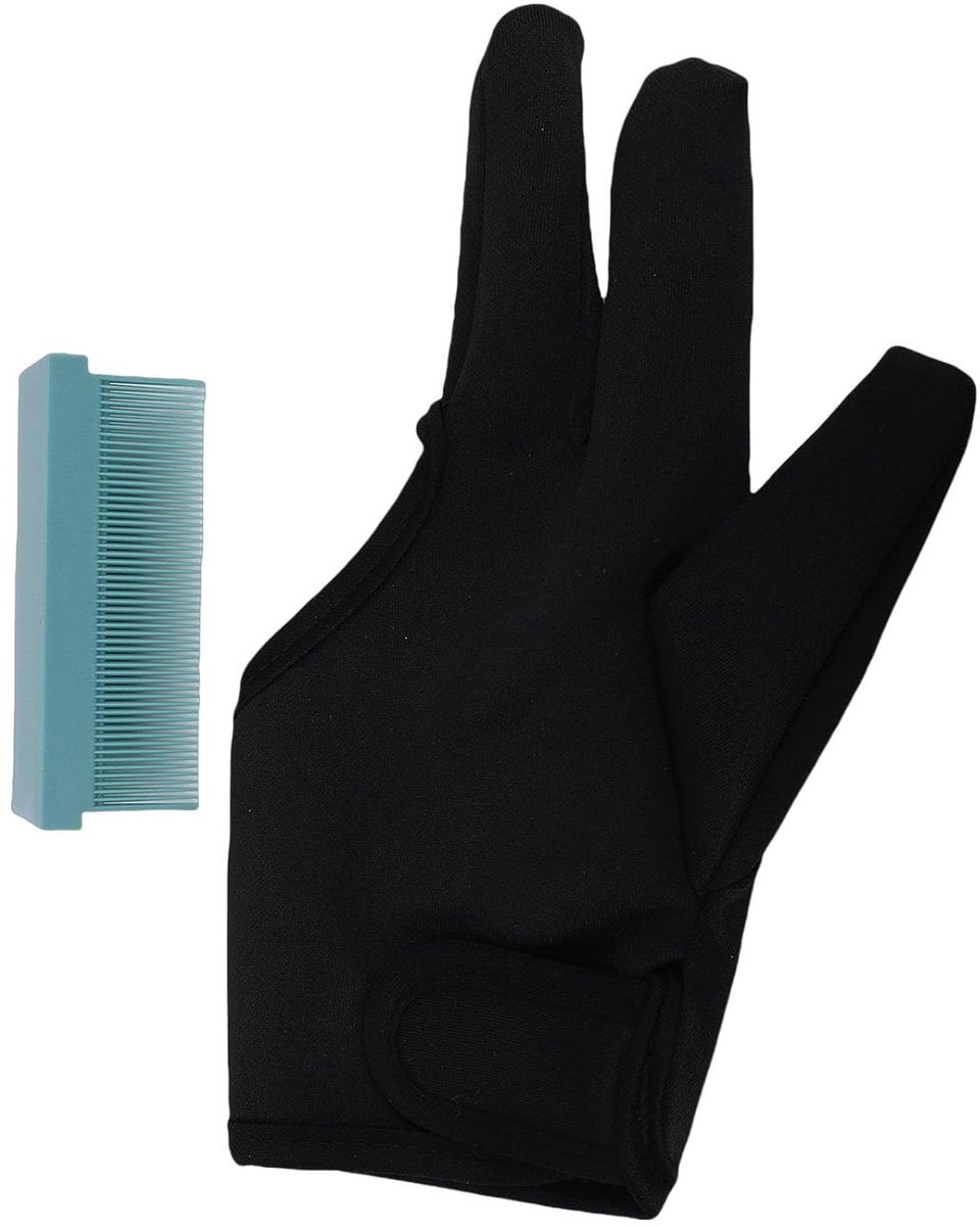 Kapperhandschoen met Kam - Hittebestendig Stylingtool - Professioneel Haar Stylen - Warmtebescherming en Precisie - 3 Vingers - Zwart