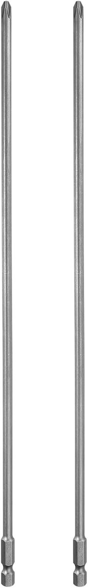2 stuks #2 kruiskopschroevendraaierbits PH2 1/4 inch zeskantschacht 12 inch (300 mm) lange magnetische Phillips schroevendraaierbits voor handmatige elektrische 0,197 inch (5 mm)