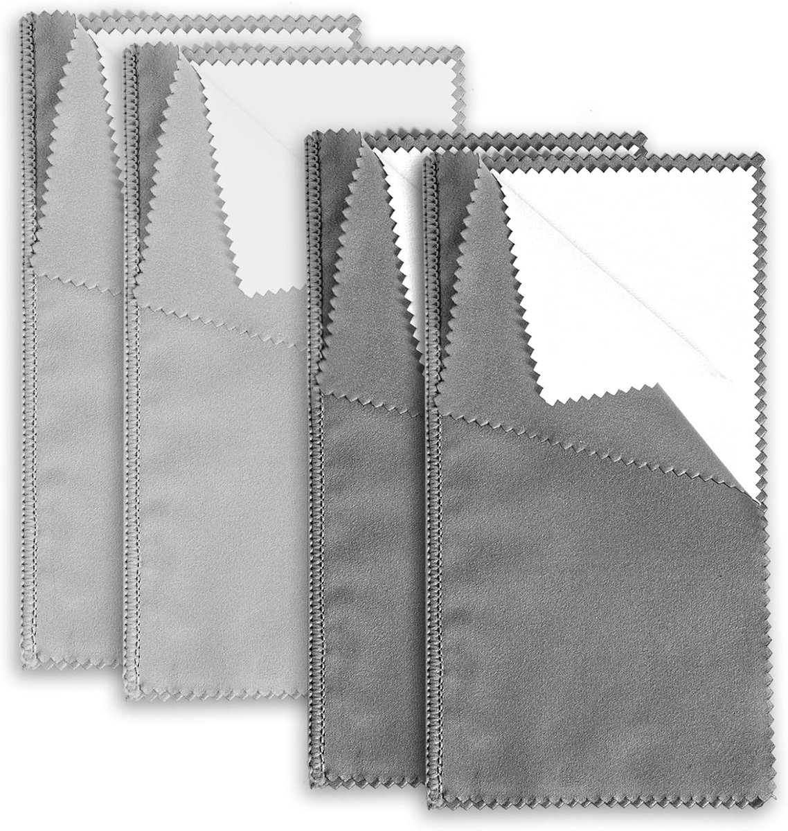 4st Zilver Poetsdoek, 20x20cm Dubbelzijdige Sieraden Poetsdoeken Meerlaagse Sieraden Poetsdoeken voor Zilver Goud Platina Sieraden Schoonmaakaccessoires