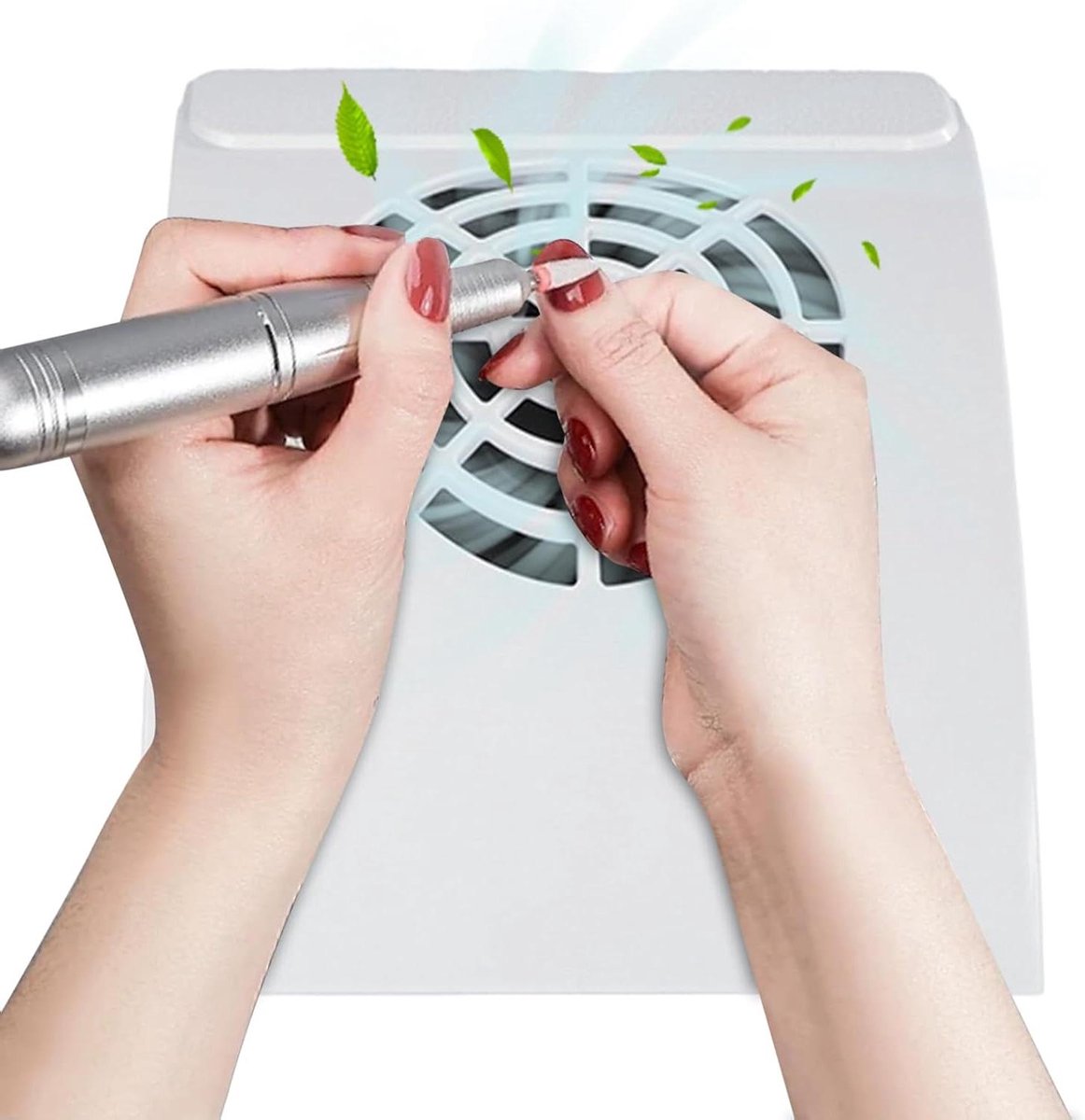 Nagelstof Afzuiger - Manicure Ventilator - Schone Werkplek - Stille Werking - Compact Ontwerp - Wit