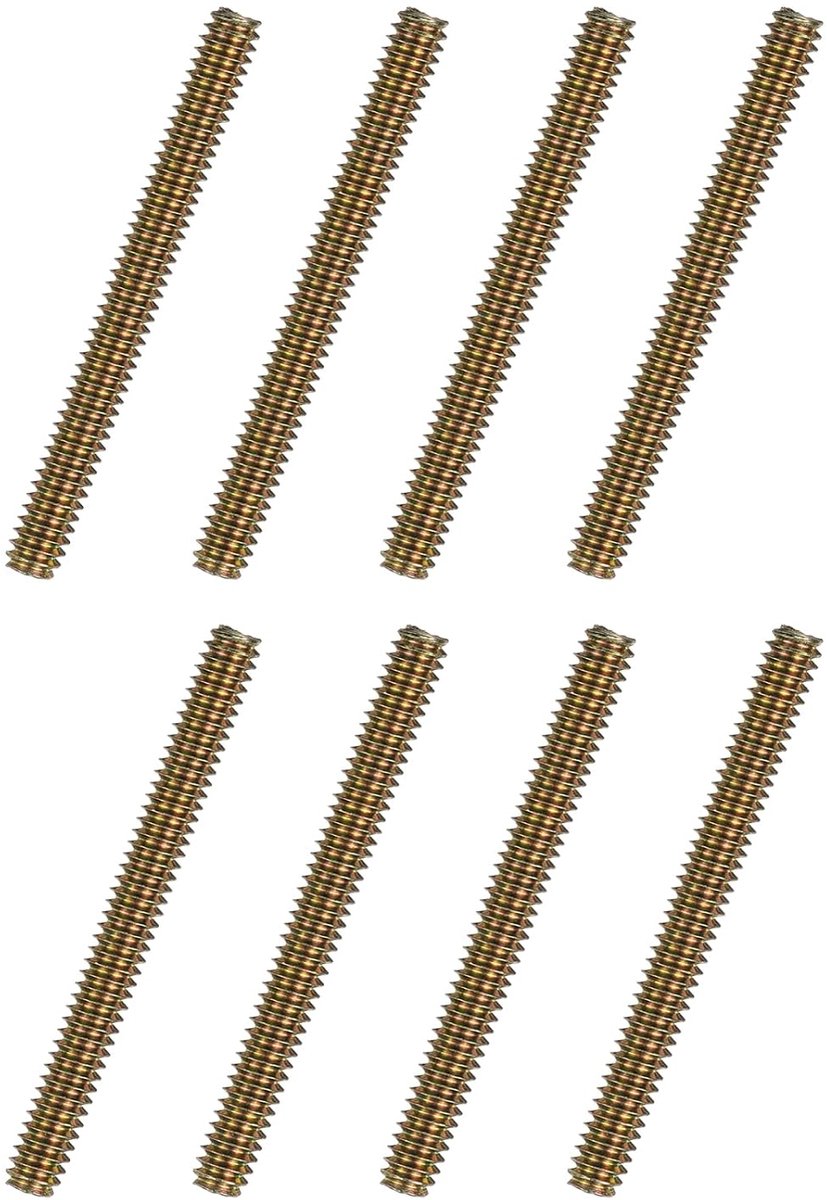 8 stuks schroeven met volledige schroefdraad, 1/4 x 2-1/2 inch, alle schroefdraadpennen, lange schroefdraadschroeven, koolstofstaal voor meubels, leuningen, montage, bevestiging,