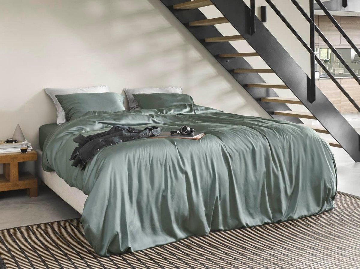 Kussenhoes 60x70 cm - 100% TENCEL Lyocell satijn - Bosgroen - Ademend & temperatuurregulerend - SnelShoppen