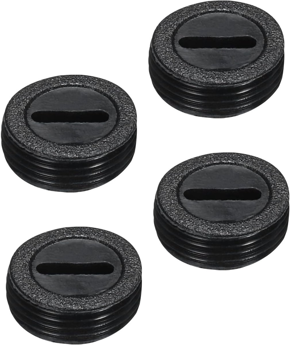 Dop voor borstelhouder van koolstof, kunststof afdekking voor elektrische motorborstel, zwarte draad, buitendiameter 14 mm, hoogte 5 mm, 4 stuks