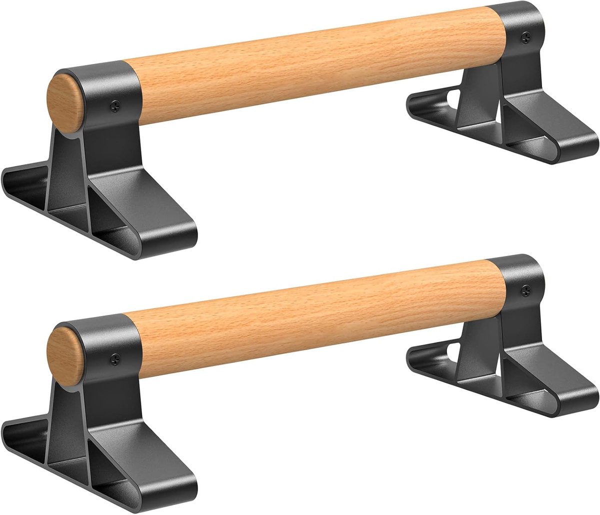 Hout Push up bars Stands Handgrepen Set Parallettes bars Anti-slip Handstand Bars voor Calisthenics, Fitness, Floor workouts Ondersteuning 600LBS