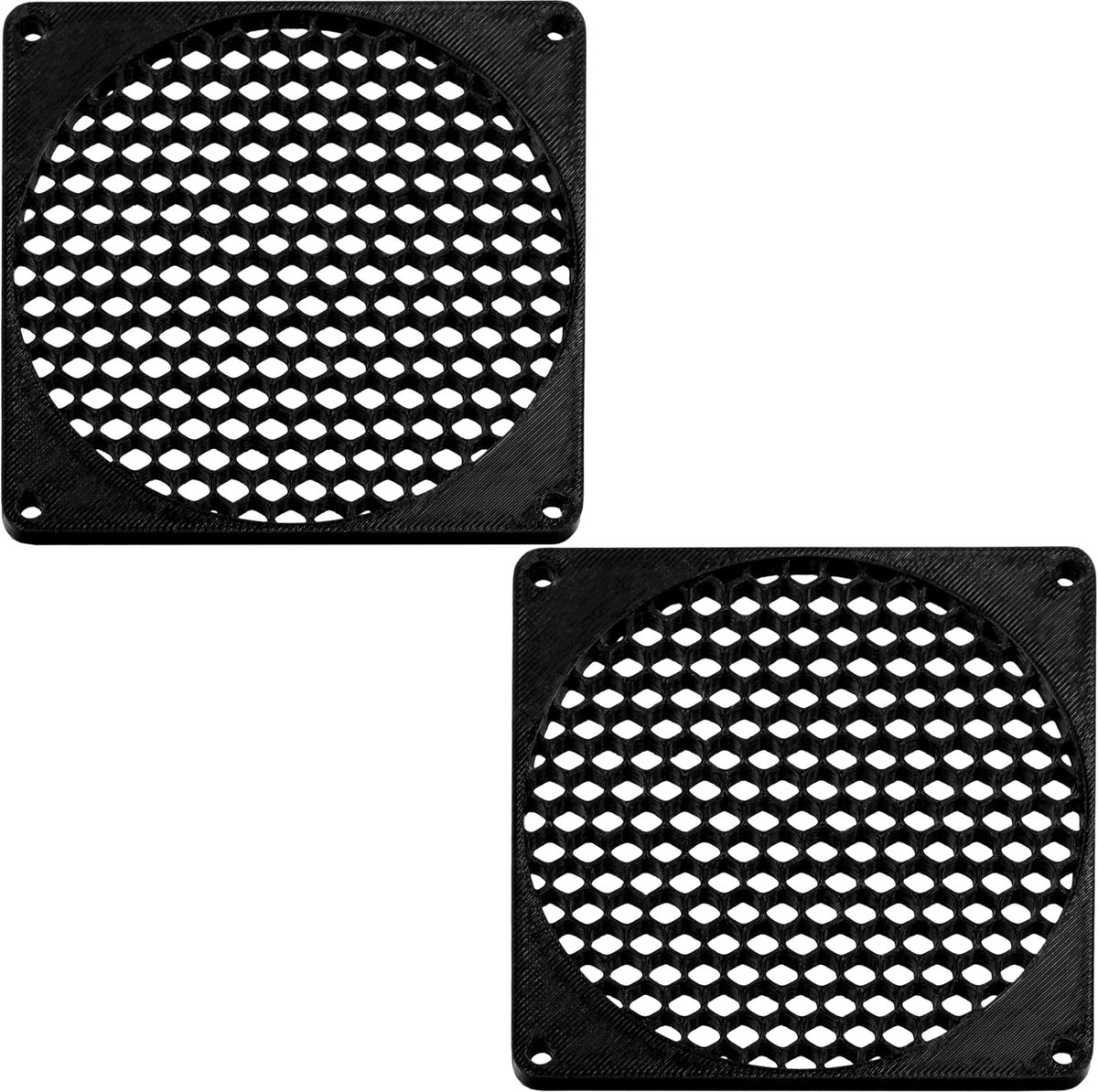 Set van 2 kunststof ventilatorroosters 92x92 mm kleur zwart