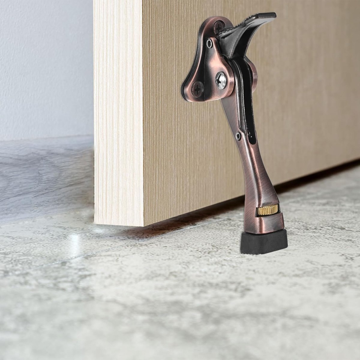 Stoppers, 10,5 cm aluminium deurstopper met verstelbare hoogte voor woonkamer/slaapkamer/badkamer, deurstophouder [koperkleur]