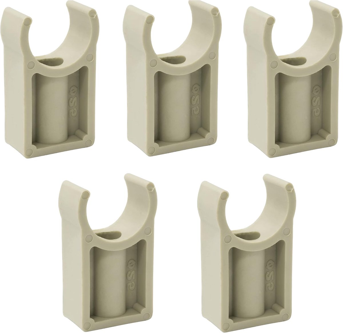 - C66830-5 stuks eenvoudige bevestigingsklemmen/-clips Ø25 mm - van PPR/polypropyleen / - wand-/vloerhouder voor waterleiding Ø25 mm - buisklemmen sanitaire verwarming