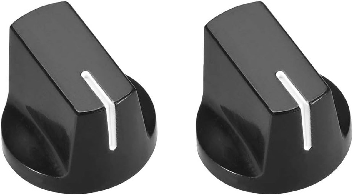 Sourcing map 2 stuks draaiknoppen 4 mm, potentiometerknop 19 x 14 mm kunststof audio-knop, zwart