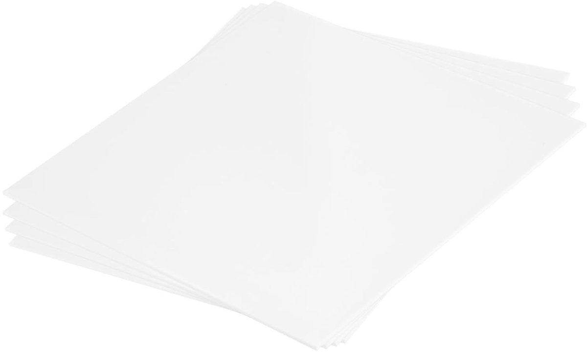 4 stuks ABS kunststofplaat, ABS plaat 20x20cm 0,5mm dik voor knutselen, modelbouw, auto reparatie, wit