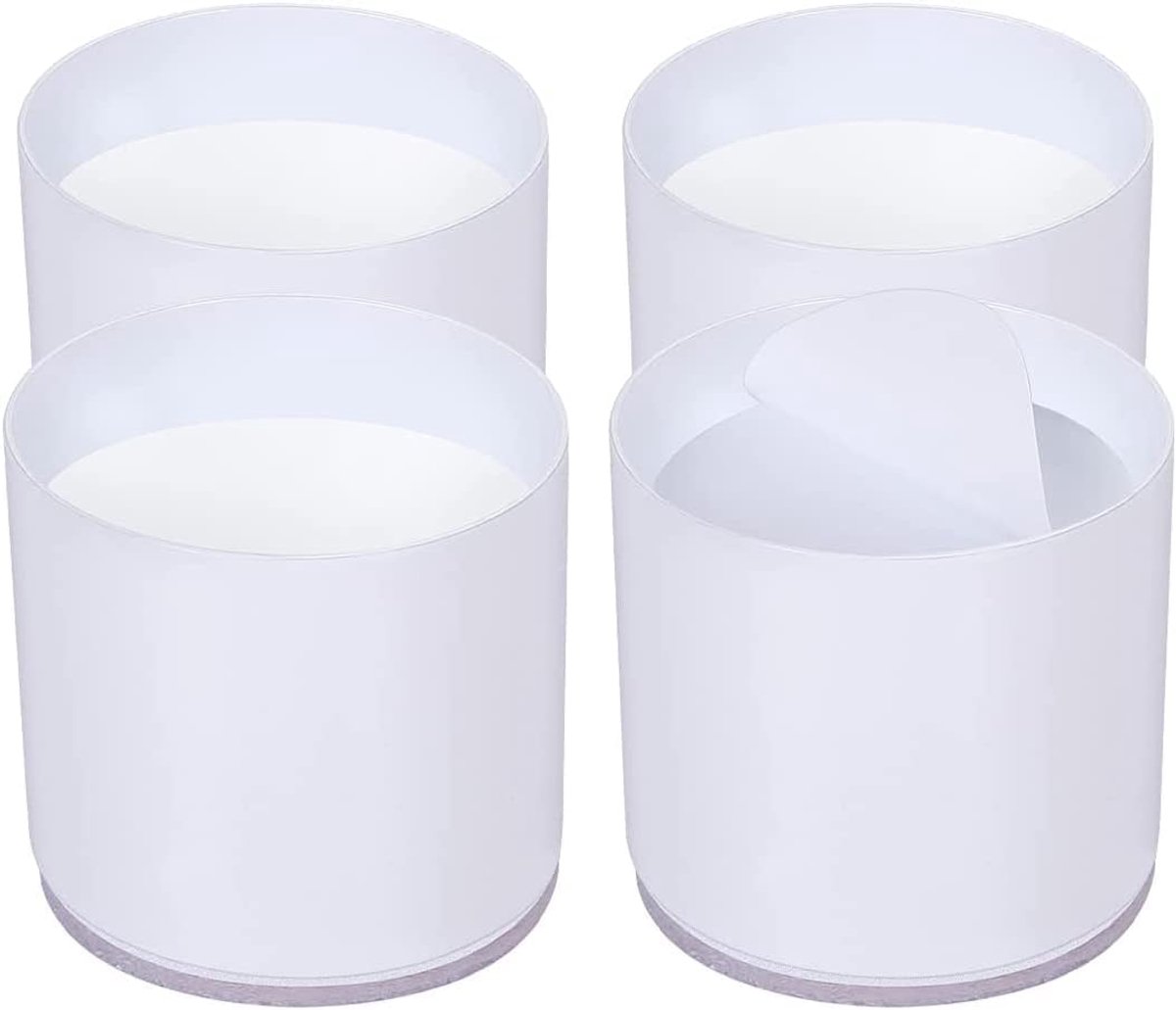 2 inch ronde bedstijgingen - sterk massief stalen bedmeubelstijgbuizen voor bescherming van bankbedtafel, hout en tapijt oppervlak (4 stuks, wit)