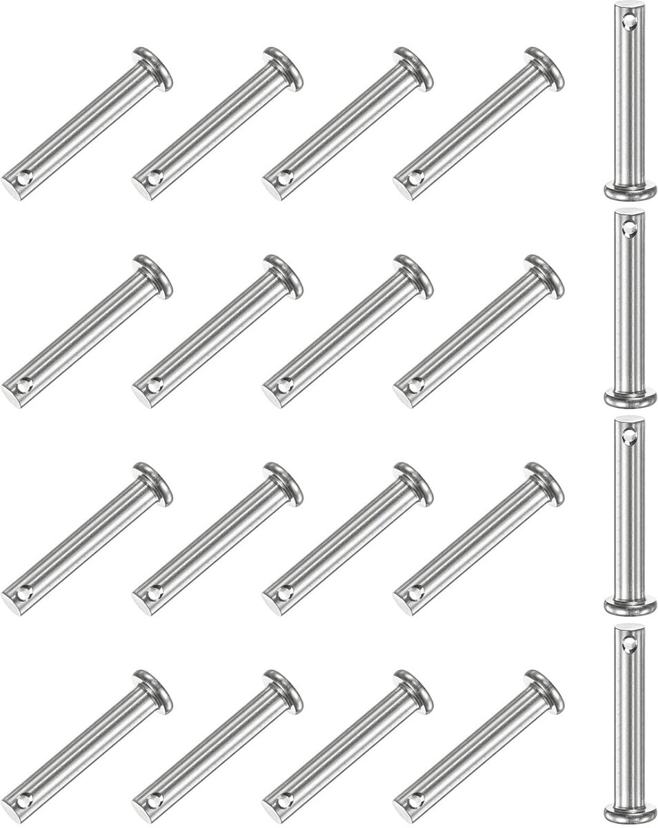 METERXITY 20 stuks enkele gats bouten M6 x 35 mm 304 roestvrij staal platte kop bouten voor mechanische verbindingen/vaste delen/scheepskelage herbruikbare scharnierbouten