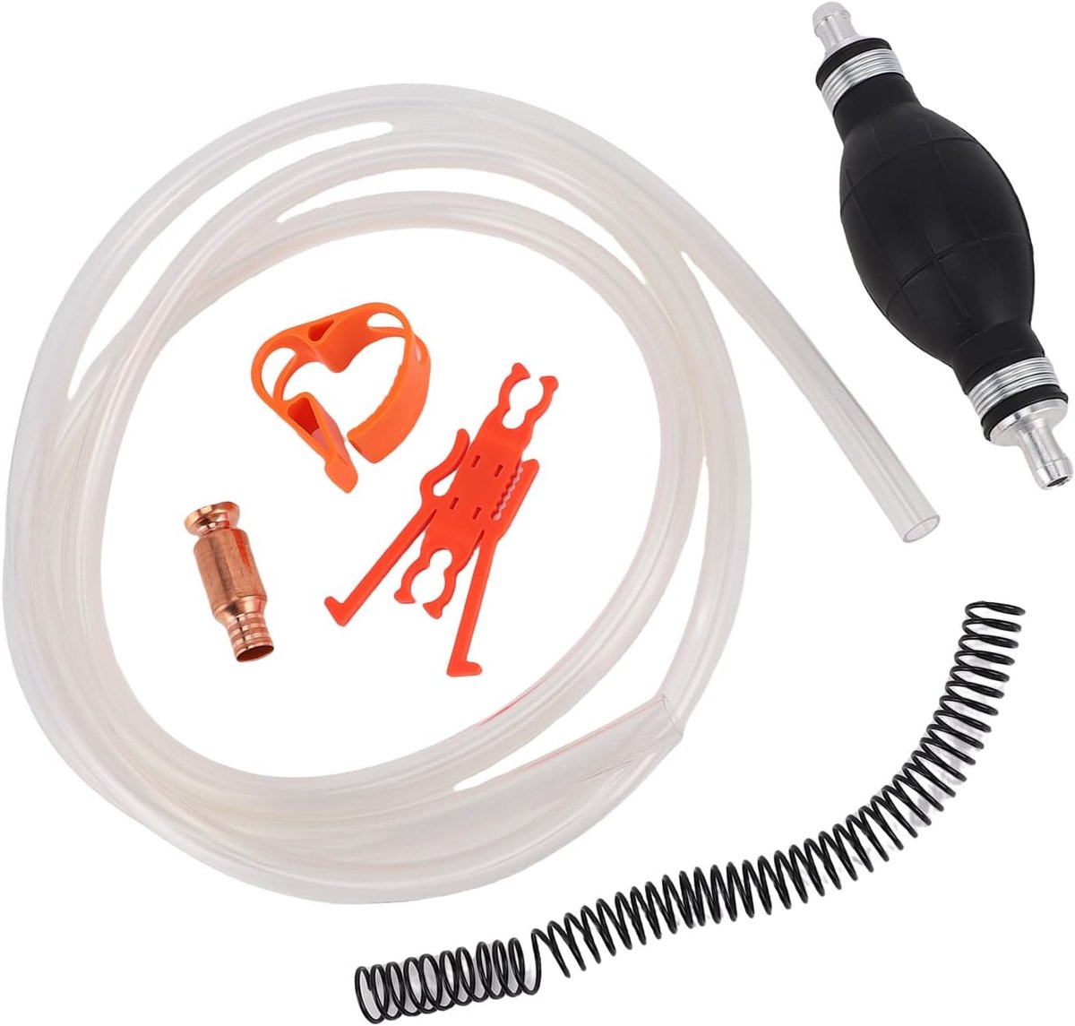 Benzine Sifon Handpomp, Zelfcirculatieontwerp, Hoog Debiet, PVC-slang 8,2ft, Pompset voor Benzine, Olie, Water, Vloeistof, Vloeistof, Auto's, Boten, Grasmaaiers, Derv,