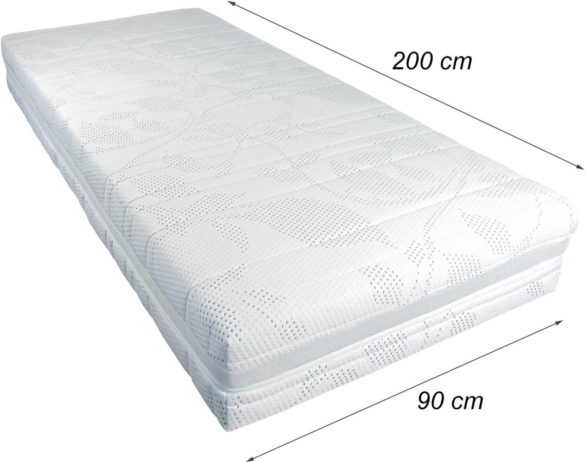 Pocketveringmatras 90x200 cm - Koudschuim - Medium - Optimale ondersteuning - SnelShoppen