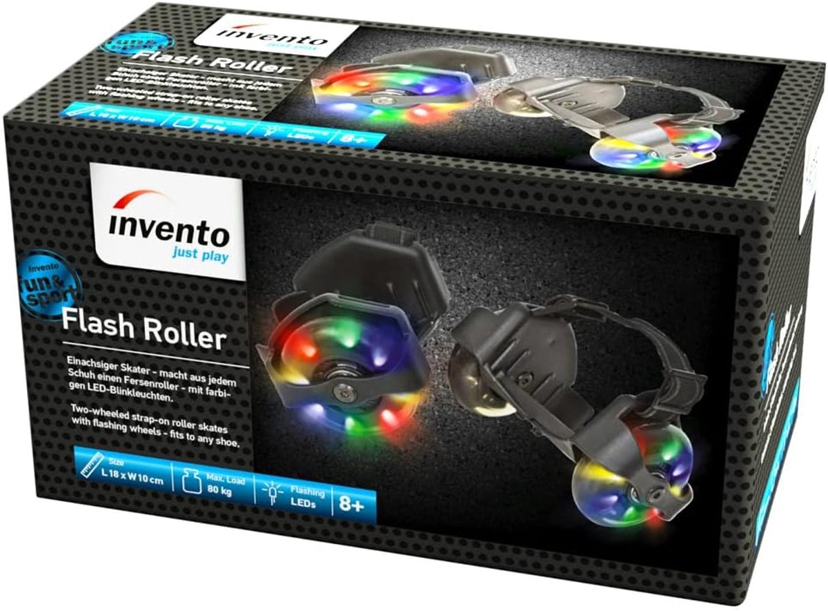 Schoenenrollen 14,0 x 8,5 x 8,5 - Zwart - Verlichte wielen - Glijden met gemak - SnelShoppen