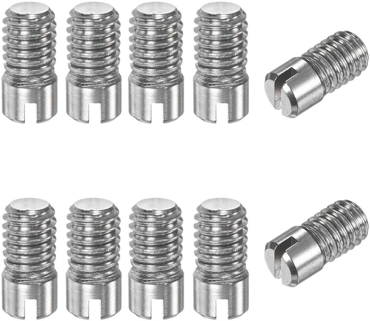 Cilindrische sleufstift, M6 x 12 mm, 304 roestvrij staal, positioneringspen, buitendraad, parallelle pennen voor metalen apparaten, zilverkleurig, 10 stuks