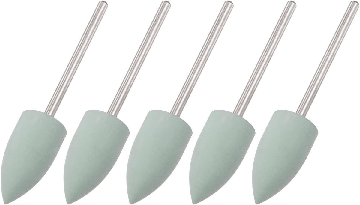 Sourcing map 5 stuks siliconen rubber slijpschijf conische polijstkop 800 grit 10 mm Dmr.