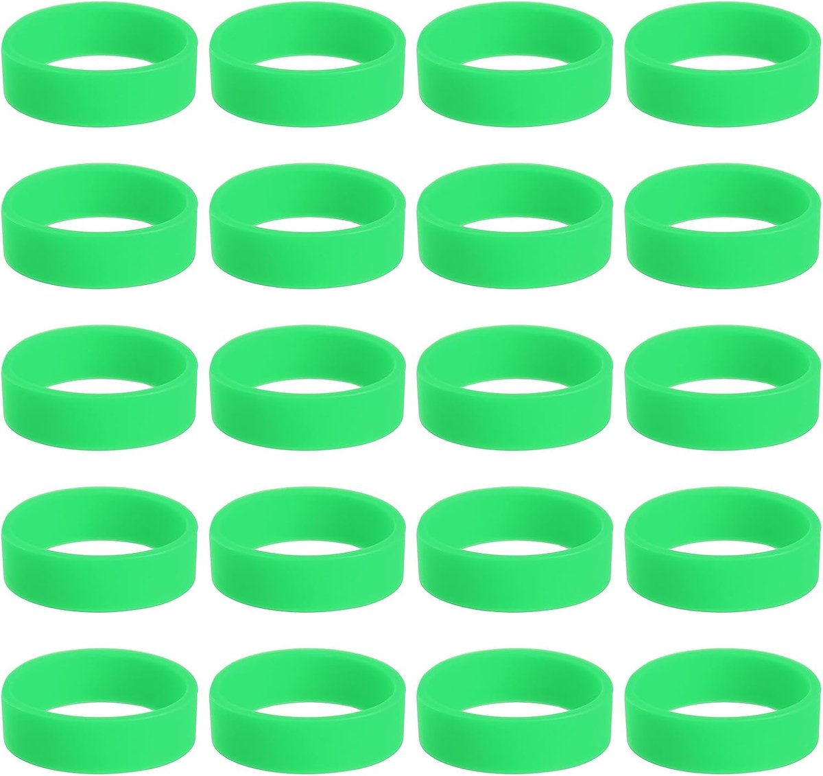 50 stuks kabelbinders van antislip siliconenrubber, 3,5 cm, voor boeken, vallen, kunst, kabelwikkelingen, groen