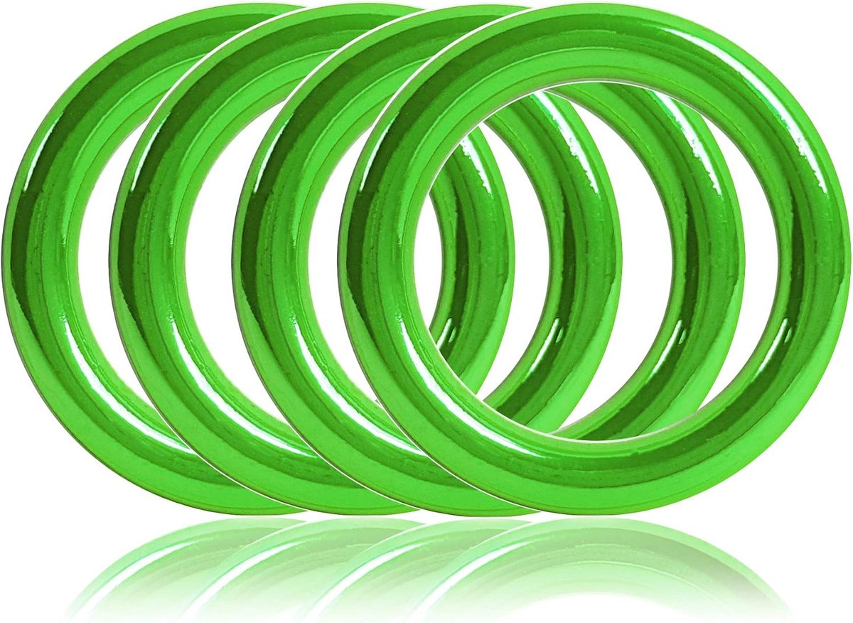 O-ring van staal, gelast en roestvrij, groen, 25 mm binnendiameter 35 mm buitendiameter, 4 stuks voor Paracord 550, DIY hardware voor hondenlijn, hondenhalsband en tassenriem