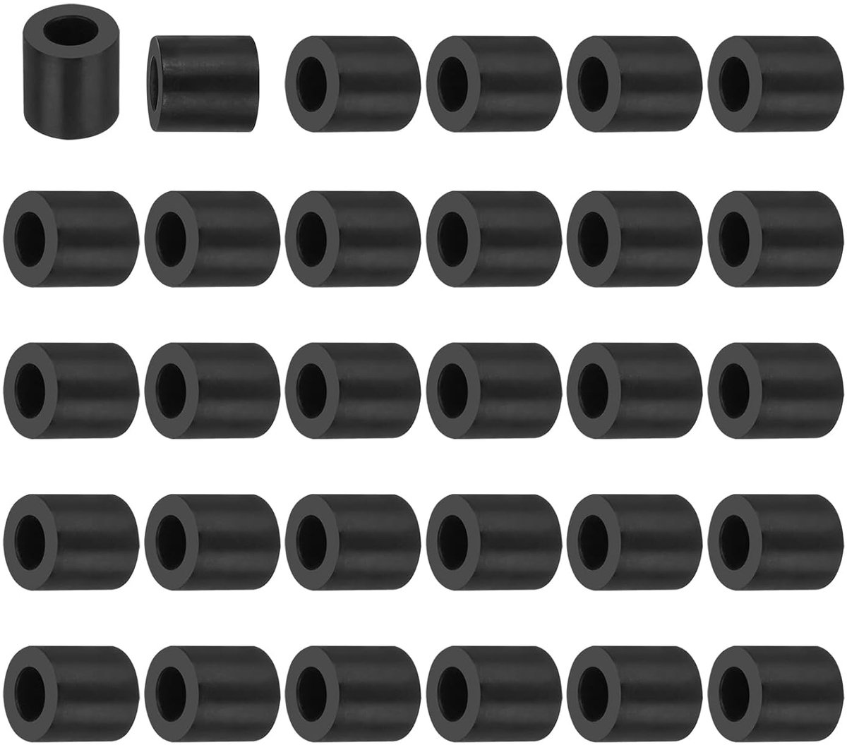 30 stuks rubberen sluitringen met gat, ID 6 mm OD 12 mm hoog, 10 mm rubberen afdichting, rond, geluidsdemping, rubberen ringen, platte afdichting voor auto, motormontage